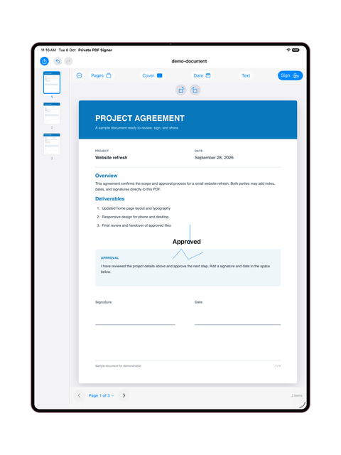 iPad — PDF editor